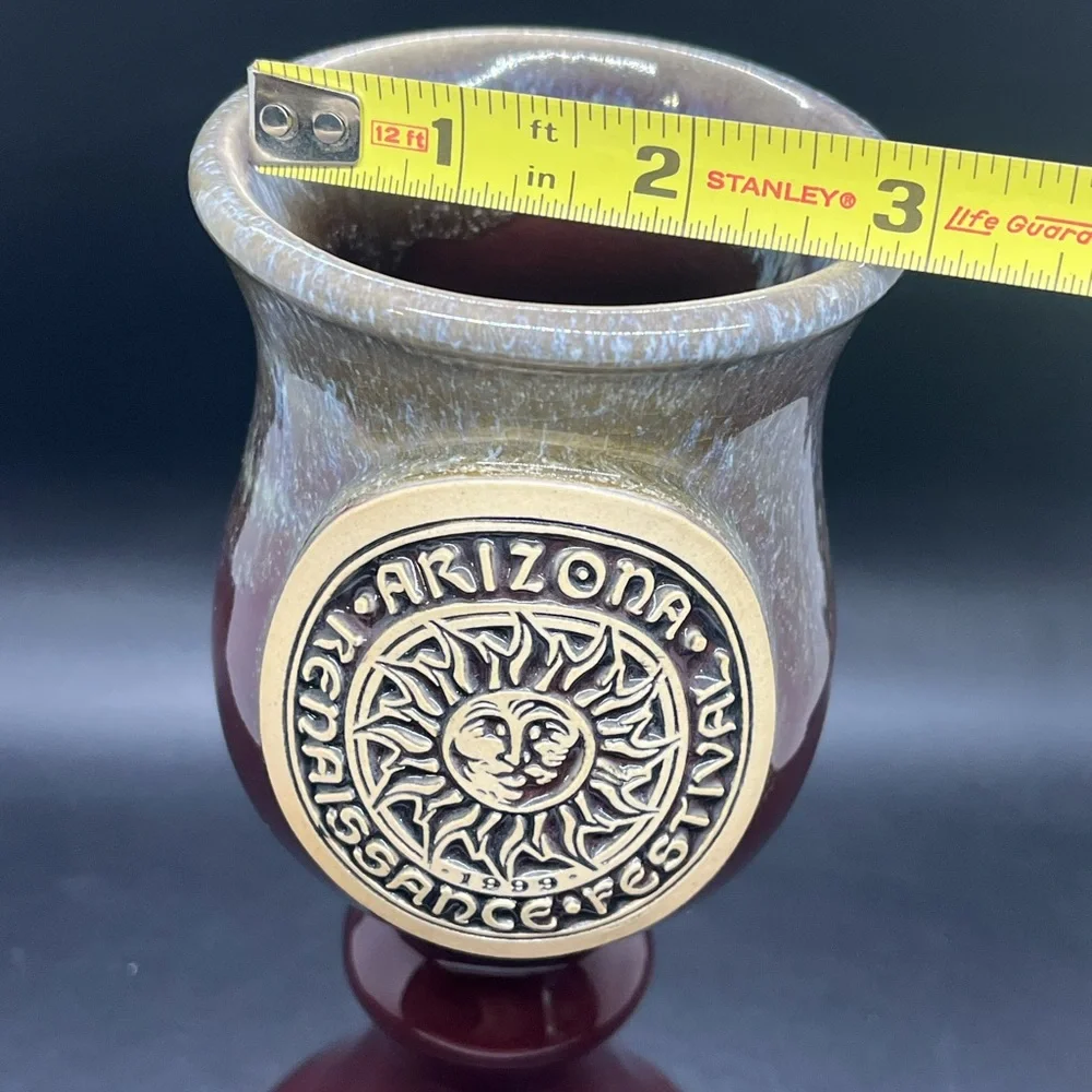 1999 Arizona Renaissance festival goblet - ceramic glaze‎ pottery
